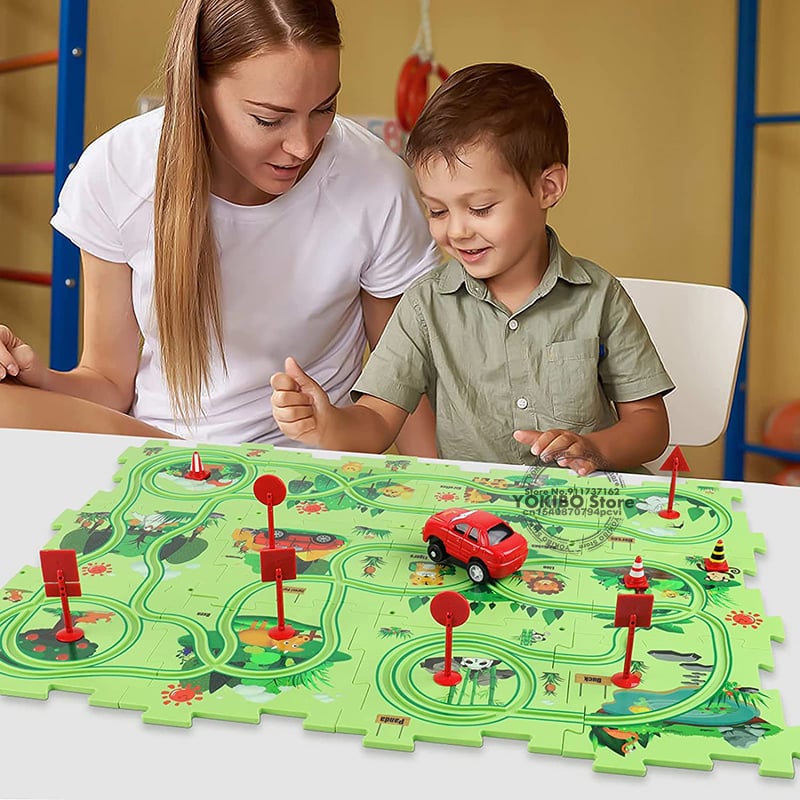 🚗Autumn Hot Sales -50% OFF🔥Children's Educational Puzzle Track Car Play Set🧩
