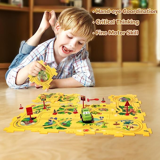 🚗Autumn Hot Sales -50% OFF🔥Children's Educational Puzzle Track Car Play Set🧩