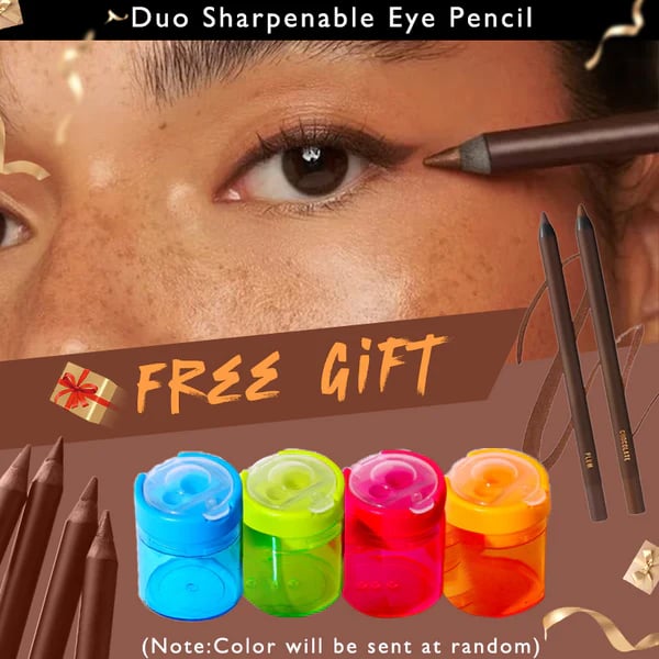ONLY £8.99🔥Buy 1 Get 1 Free🔥🌟24 HR Waterproof Eyeliner Duo Sharpenable Eye Pencil💦Free makeup pencil sharpener