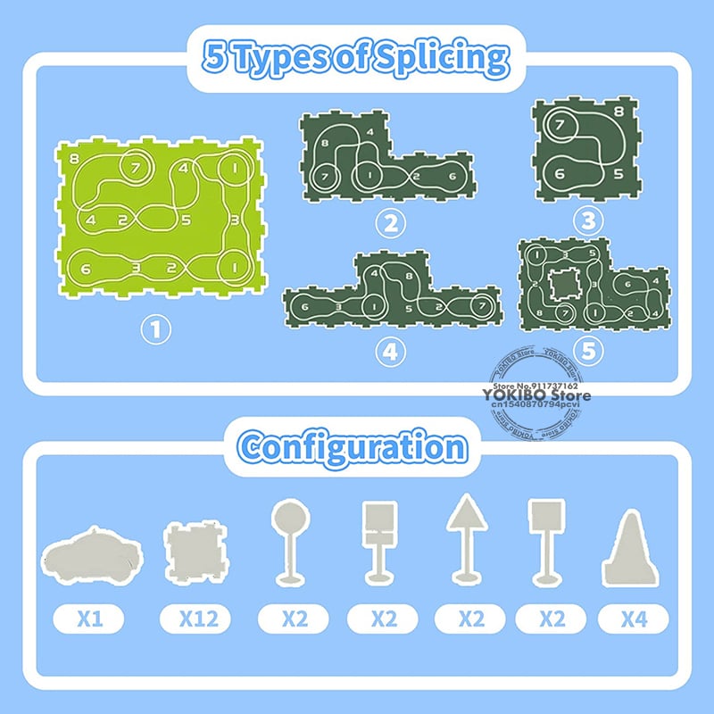 🚗Autumn Hot Sales -50% OFF🔥Children's Educational Puzzle Track Car Play Set🧩