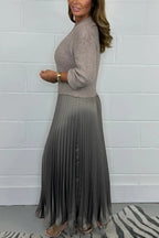 💖LAST DAY PROMOTION - 50%OFF 💖 Women's Solid Color Long Sleeve Jumper & Pleated Bottom Dress