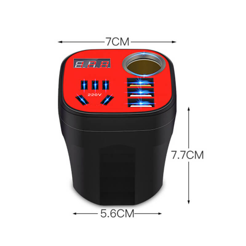 🚗Car mounted cup type inverter converter QC charger（50%）🔥