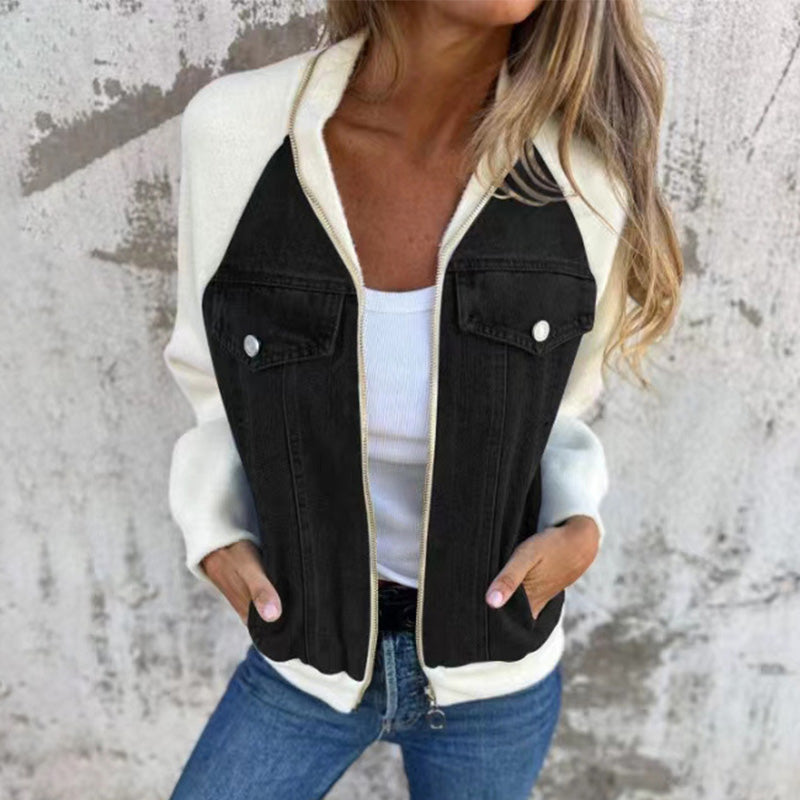 🌥️🌥️50% off new autumn products🍂🍂Women's Creative Denim Splicing Jacket 🧥 – Edgy Streetwear for Daily Cool Looks