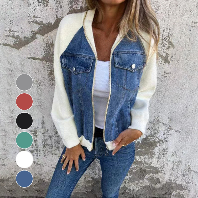 🌥️🌥️50% off new autumn products🍂🍂Women's Creative Denim Splicing Jacket 🧥 – Edgy Streetwear for Daily Cool Looks