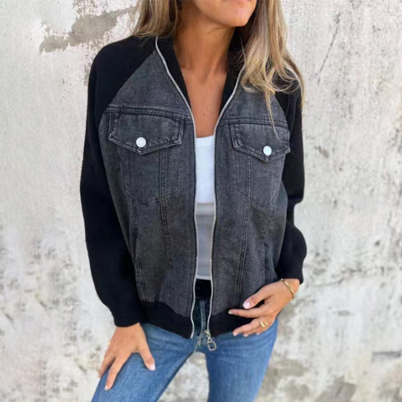 🌥️🌥️50% off new autumn products🍂🍂Women's Creative Denim Splicing Jacket 🧥 – Edgy Streetwear for Daily Cool Looks