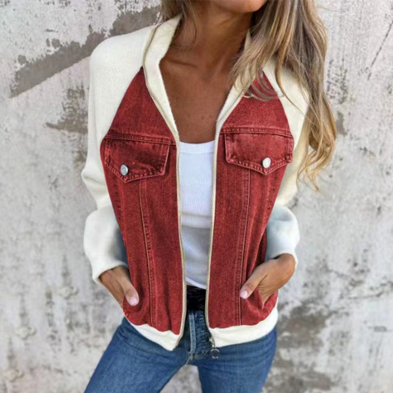 🌥️🌥️50% off new autumn products🍂🍂Women's Creative Denim Splicing Jacket 🧥 – Edgy Streetwear for Daily Cool Looks