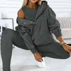 👚 50% OFF  Vest + Hoodie+ Pants💜 Hooded Sweatshirt Suit - Ultra-Soft Fabric with Relaxed Fit for Lounge or Sportswear, Quick-Dry & Comfortable 🏃‍♀️📦