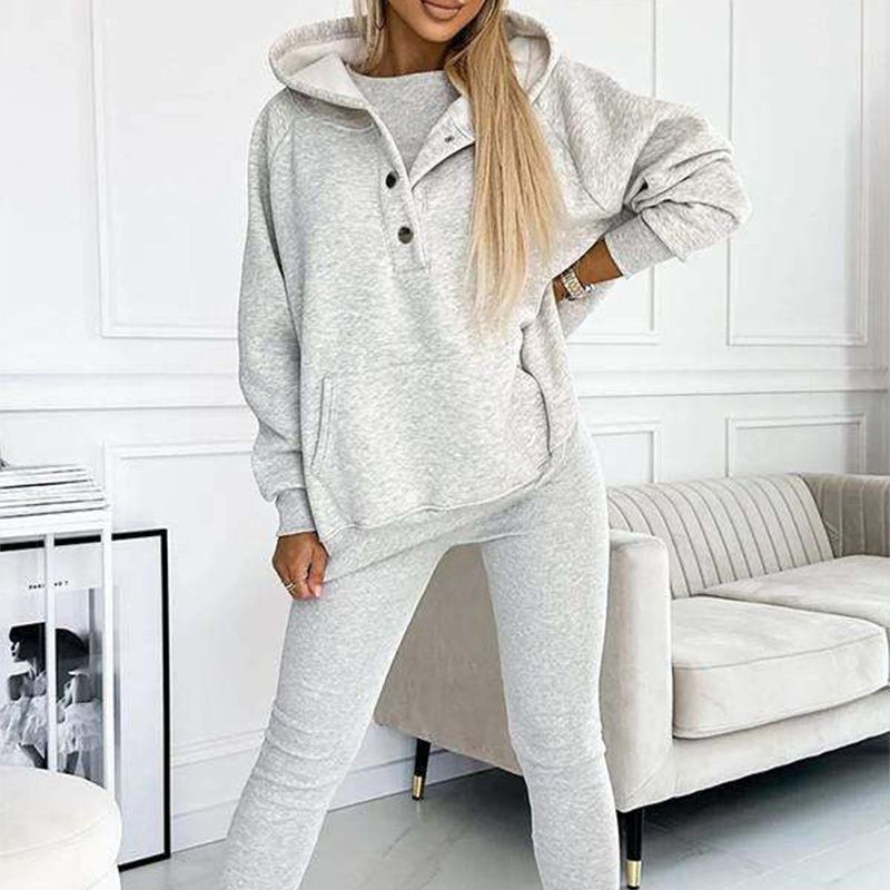 👚 50% OFF  Vest + Hoodie+ Pants💜 Hooded Sweatshirt Suit - Ultra-Soft Fabric with Relaxed Fit for Lounge or Sportswear, Quick-Dry & Comfortable 🏃‍♀️📦