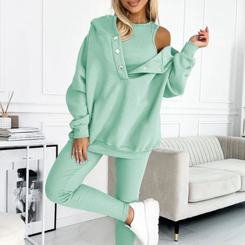 👚 50% OFF  Vest + Hoodie+ Pants💜 Hooded Sweatshirt Suit - Ultra-Soft Fabric with Relaxed Fit for Lounge or Sportswear, Quick-Dry & Comfortable 🏃‍♀️📦