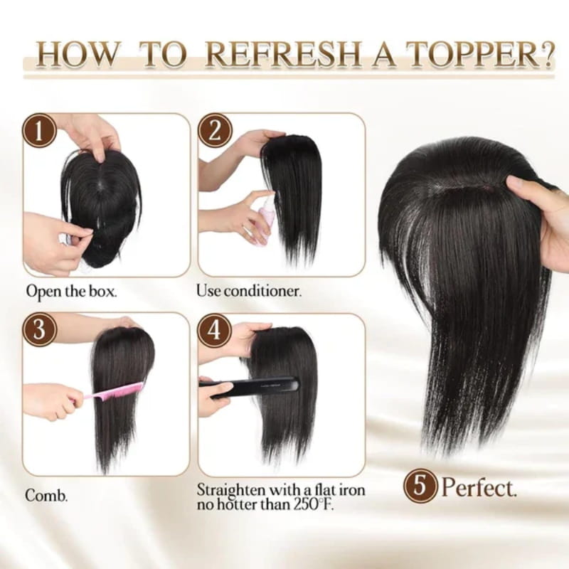 💁‍♀️ Natural Hair Toppers with Bangs – Undetectable Volume & Style! ✨👩🦰