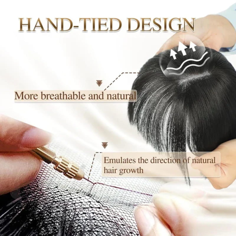 💁‍♀️ Natural Hair Toppers with Bangs – Undetectable Volume & Style! ✨👩🦰