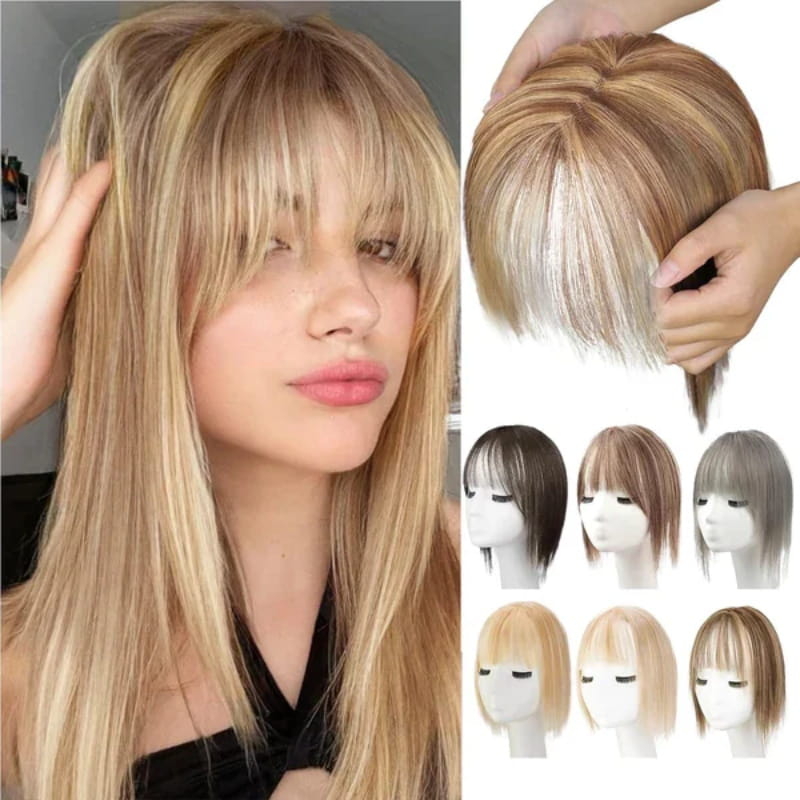 💁‍♀️ Natural Hair Toppers with Bangs – Undetectable Volume & Style! ✨👩🦰