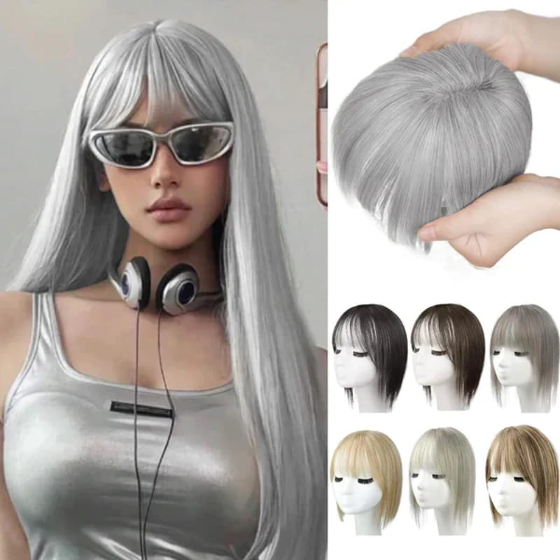 💁‍♀️ Natural Hair Toppers with Bangs – Undetectable Volume & Style! ✨👩🦰