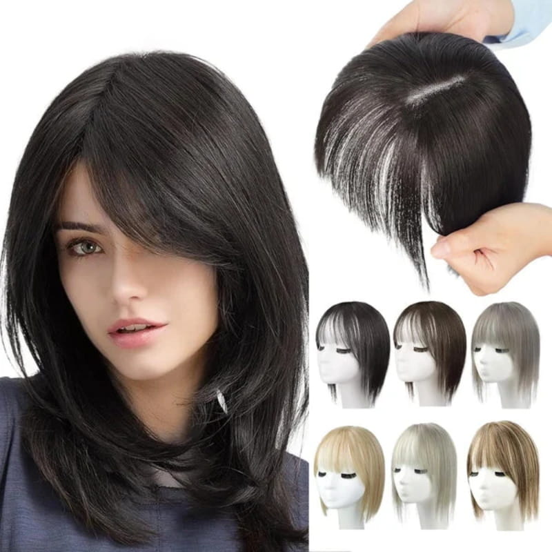 💁‍♀️ Natural Hair Toppers with Bangs – Undetectable Volume & Style! ✨👩🦰