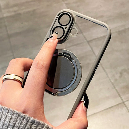 Transparente magnetische Telefonhülle mit drehbarem Ständer für die iPhone 16-13-Serie