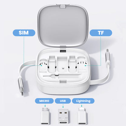 3-in-1 tragbares, einziehbares Schnellladekabel