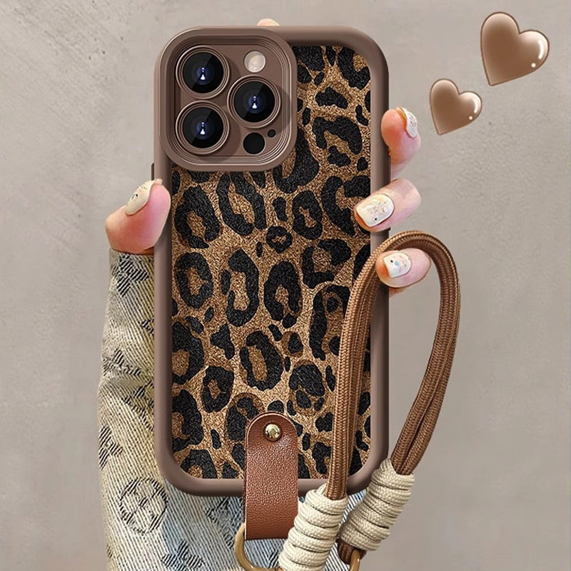 50% Rabatt🔥Heißer Stil🔥Modetrends 🔥Leopard Print Tasche für iPhone mit Lanyard