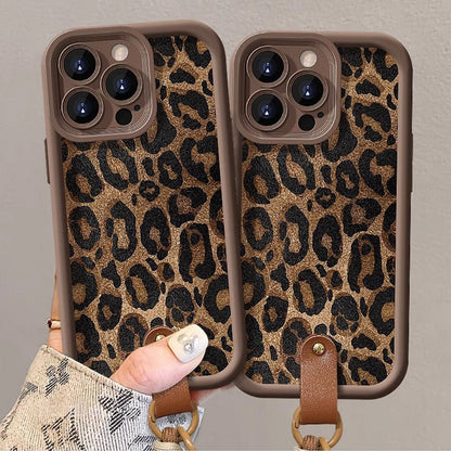 50% Rabatt🔥Heißer Stil🔥Modetrends 🔥Leopard Print Tasche für iPhone mit Lanyard