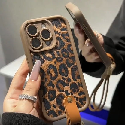 50% Rabatt🔥Heißer Stil🔥Modetrends 🔥Leopard Print Tasche für iPhone mit Lanyard