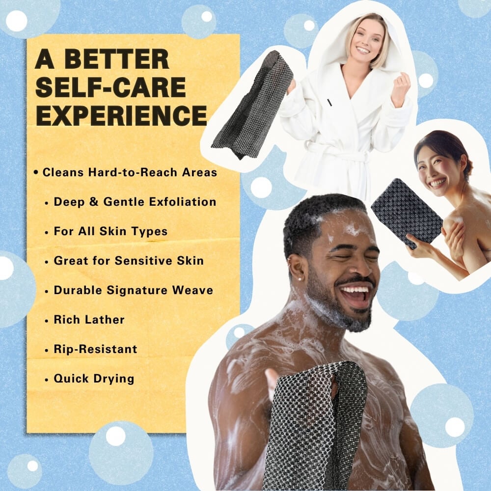 🔥Autumn Value 3-Pack（3 PCS）🧼Exfoliating Antibacterial Shower Towel🚿