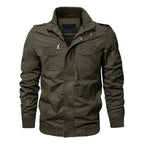 🧥 50% OFF NOW! 🔥 Men's Military Stand Collar Zipper Jacket - Durable & Weather-Resistant, Tactical Style with Multiple Pockets for Outdoor/Urban Wear 🏔️📦