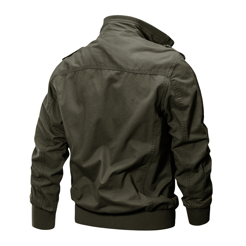 🧥 50% OFF NOW! 🔥 Men's Military Stand Collar Zipper Jacket - Durable & Weather-Resistant, Tactical Style with Multiple Pockets for Outdoor/Urban Wear 🏔️📦