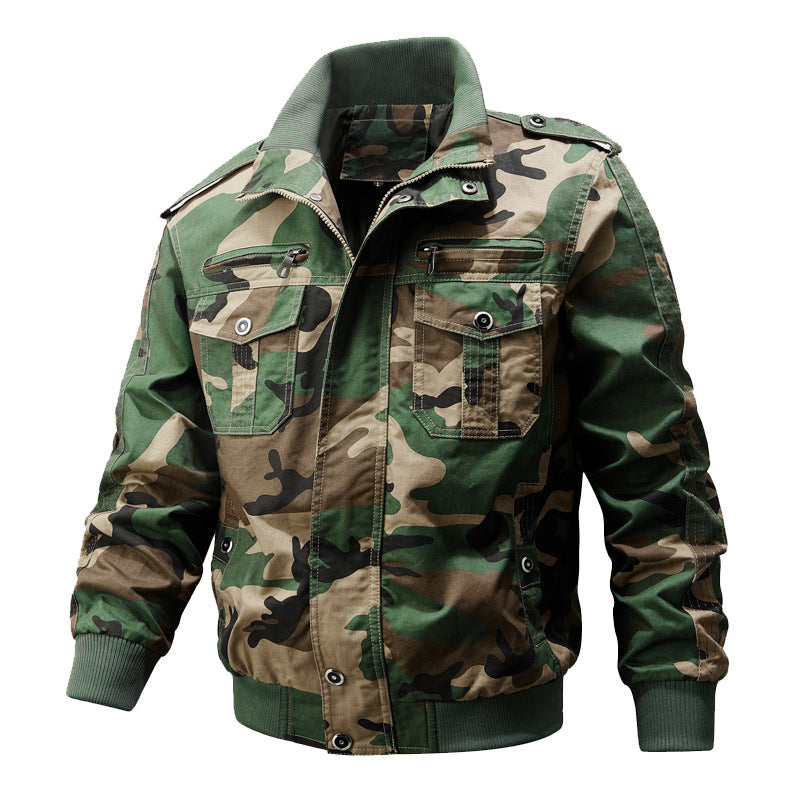 🧥 50% OFF NOW! 🔥 Men's Military Stand Collar Zipper Jacket - Durable & Weather-Resistant, Tactical Style with Multiple Pockets for Outdoor/Urban Wear 🏔️📦
