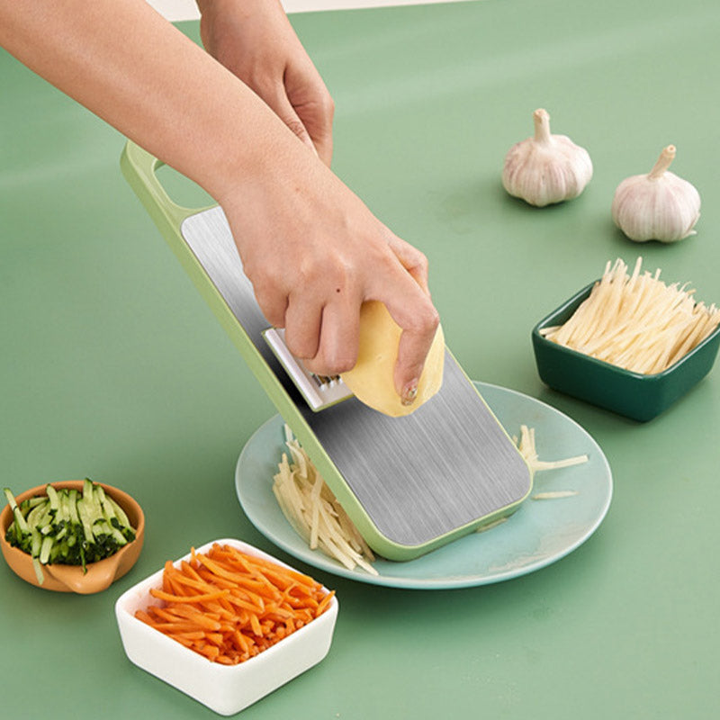 🔪 BUY 2 GET 1 FREE! ✨ 7-in-1 Stainless Steel Kitchen Chopper - Dices, Slices, Grates with Hand Guard for Safe & Fast Food Prep 🥒📦