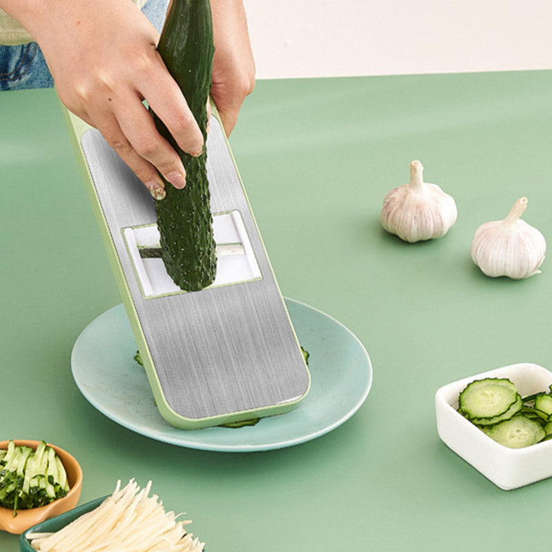 🔪 BUY 2 GET 1 FREE! ✨ 7-in-1 Stainless Steel Kitchen Chopper - Dices, Slices, Grates with Hand Guard for Safe & Fast Food Prep 🥒📦