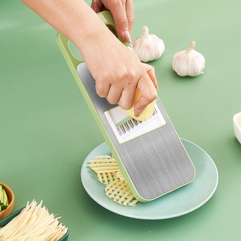 🔪 BUY 2 GET 1 FREE! ✨ 7-in-1 Stainless Steel Kitchen Chopper - Dices, Slices, Grates with Hand Guard for Safe & Fast Food Prep 🥒📦