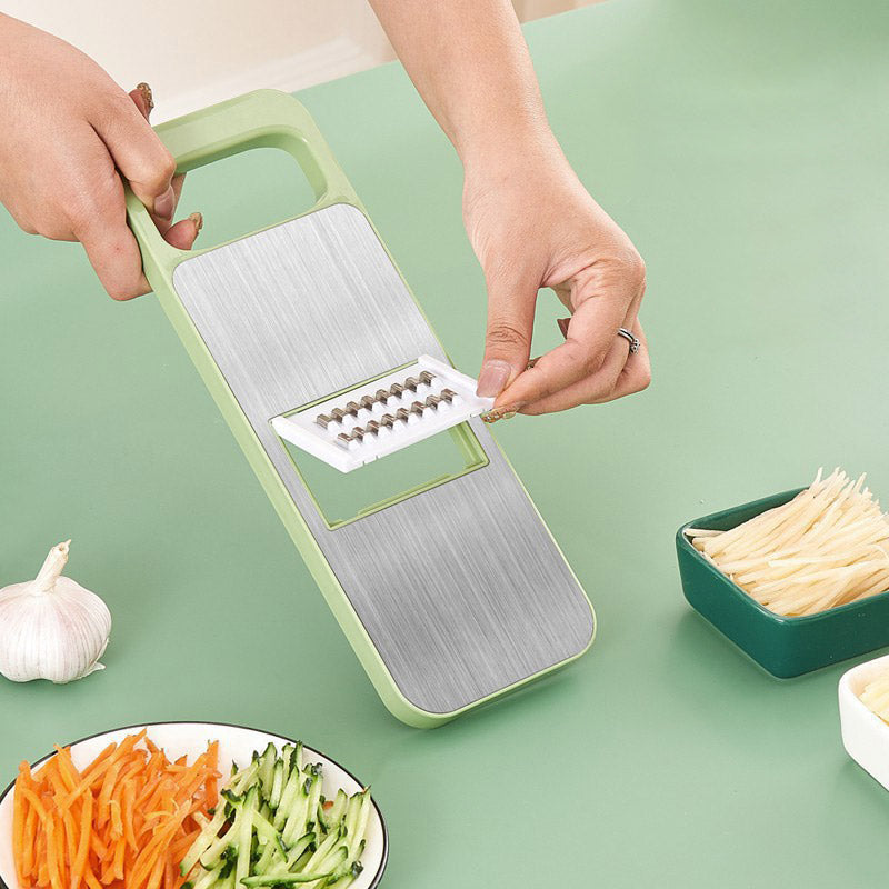 🔪 BUY 2 GET 1 FREE! ✨ 7-in-1 Stainless Steel Kitchen Chopper - Dices, Slices, Grates with Hand Guard for Safe & Fast Food Prep 🥒📦