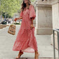 🎊50% off for a limited time🎊2025 Popular Women's Elegant Puff Sleeve Floral Boho Maxi Dress