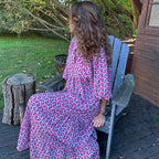 🎊50% off for a limited time🎊2025 Popular Women's Elegant Puff Sleeve Floral Boho Maxi Dress