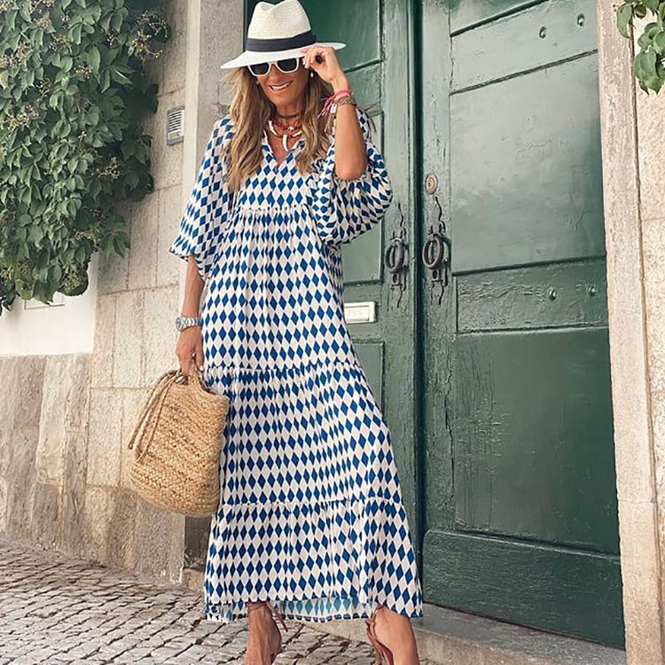 🎊50% off for a limited time🎊2025 Popular Women's Elegant Puff Sleeve Floral Boho Maxi Dress