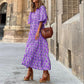 🎊50% off for a limited time🎊2025 Popular Women's Elegant Puff Sleeve Floral Boho Maxi Dress