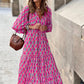 🎊50% off for a limited time🎊2025 Popular Women's Elegant Puff Sleeve Floral Boho Maxi Dress