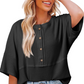 🔥Hot sale 50%off🔥🌿Casual Button Down Waffle Knit Top