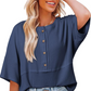 🔥Hot sale 50%off🔥🌿Casual Button Down Waffle Knit Top