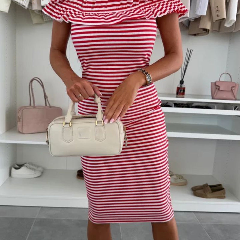 Women's Elegant Off Shoulder Ruffles Slimming Dress