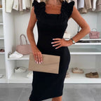 Women's Elegant Off Shoulder Ruffles Slimming Dress