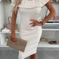 Women's Elegant Off Shoulder Ruffles Slimming Dress