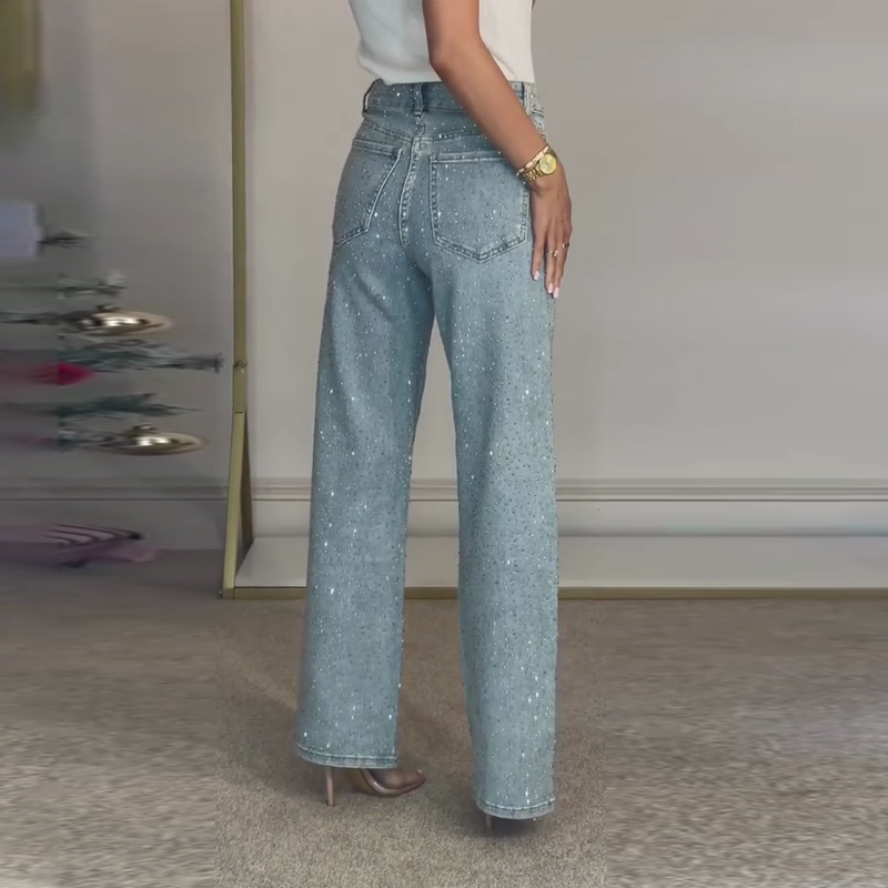 🔥50% off, while stocks last! 🎉It's £21.76 cheaper than Amazon🔥Straight leg jeans with rhinestones