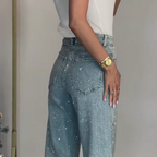 🔥50% off, while stocks last! 🎉It's £21.76 cheaper than Amazon🔥Straight leg jeans with rhinestones