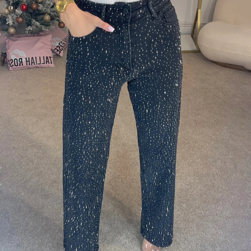 🔥50% off, while stocks last! 🎉It's £21.76 cheaper than Amazon🔥Straight leg jeans with rhinestones