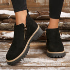 🎉Seasonal Sale: 50% Off✨Women's Round-Toe Ankle Boots with Side Zipper