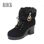🍁Autumn/Winter Special Offer: 50% Off🍂Women's Plush Zipper Chunky Heel Ankle Boots