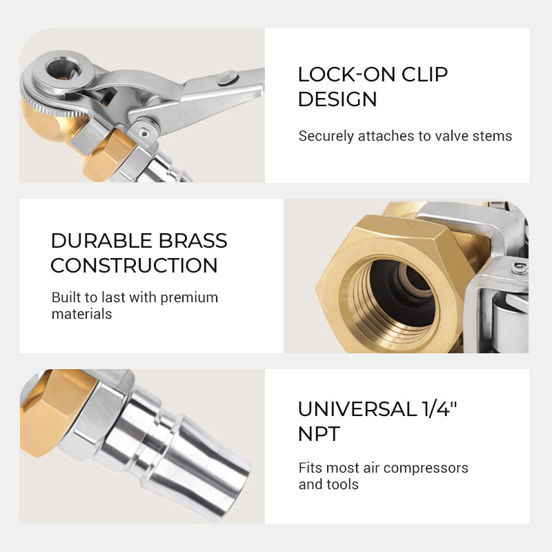 🔥BUY 1 GET 1 FREE🔥 1/4 Inch NPT Clip-On Closed Ball Air Chuck