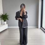 ⏳Time-limited Special⏰Women's Long Sleeve Blazer & Wide Leg Pant 2-Piece Set