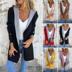 🔥 LAST DAY PROMOTION - 50%OFF 🔥Women's Color Block Open Front Hooded Coat