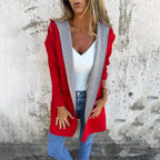 🔥 LAST DAY PROMOTION - 50%OFF 🔥Women's Color Block Open Front Hooded Coat